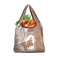 Mother's Day Grocery Bag Polynesia Vintage Hibiscus - Brown LT7 1-pack One Size Brown - Polynesian Pride