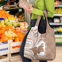 Mother's Day Grocery Bag Polynesia Vintage Hibiscus - Brown LT7 - Polynesian Pride