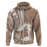 Mother's Day Hoodie Polynesia Vintage Hibiscus - Brown LT7 Zip Hoodie Brown - Polynesian Pride