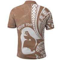 Mother's Day Polo Shirt Polynesia Vintage Hibiscus - Brown