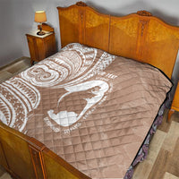 Mother's Day Quilt Polynesia Vintage Hibiscus - Brown