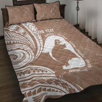 Mother's Day Quilt Bed Set Polynesia Vintage Hibiscus - Brown LT7 Brown - Polynesian Pride