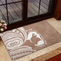 Mother's Day Rubber Doormat Polynesia Vintage Hibiscus - Brown LT7 - Polynesian Pride