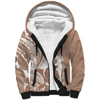 Mother's Day Sherpa Hoodie Polynesia Vintage Hibiscus - Brown LT7 Unisex Brown - Polynesian Pride
