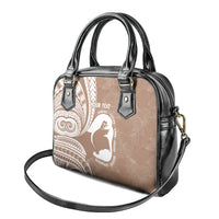 Mother's Day Shoulder Handbag Polynesia Vintage Hibiscus - Brown LT7 - Polynesian Pride