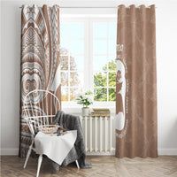 Mother's Day Window Curtain Polynesia Vintage Hibiscus - Brown LT7 - Polynesian Pride