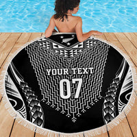 2025 Rugby Championship New Zealand Custom Beach Blanket Poutama Motifs - Polynesian Pride