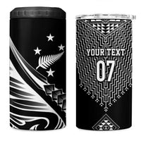 2025 Rugby Championship New Zealand Custom 4 in 1 Can Cooler Tumbler Poutama Motifs - Polynesian Pride