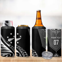 2025 Rugby Championship New Zealand Custom 4 in 1 Can Cooler Tumbler Poutama Motifs - Polynesian Pride