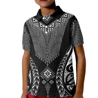 2025 Rugby Championship New Zealand Custom Kid Polo Shirt Poutama Motifs - Polynesian Pride