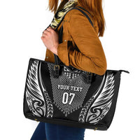 2025 Rugby Championship New Zealand Custom Leather Tote Bag Poutama Motifs - Polynesian Pride