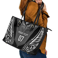 2025 Rugby Championship New Zealand Custom Leather Tote Bag Poutama Motifs - Polynesian Pride