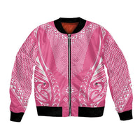 2025 Rugby Championship New Zealand Custom Bomber Jacket Poutama Motifs - Pink Out - Polynesian Pride