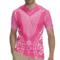 2025 Rugby Championship New Zealand Custom Rugby Jersey Poutama Motifs - Pink Out - Polynesian Pride