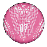 2025 Rugby Championship New Zealand Custom Spare Tire Cover Poutama Motifs - Pink Out - Polynesian Pride