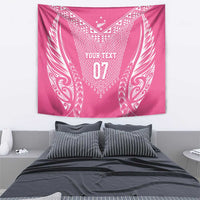2025 Rugby Championship New Zealand Custom Tapestry Poutama Motifs - Pink Out - Polynesian Pride
