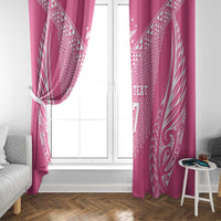 2025 Rugby Championship New Zealand Custom Window Curtain Poutama Motifs - Pink Out - Polynesian Pride