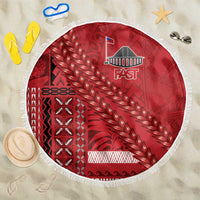 Samoa FAST Siapo Beach Blanket Tatau-Ulafala Vines LT7 One Size 150cm Red - Polynesian Pride