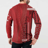 Samoa FAST Siapo Button Sweatshirt Tatau-Ulafala Vines LT7 - Polynesian Pride