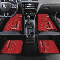 Samoa FAST Siapo Car Mats Tatau-Ulafala Vines LT7 Set 4pcs Red - Polynesian Pride