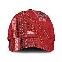 Samoa FAST Siapo Classic Cap Tatau-Ulafala Vines LT7 Universal Fit Red - Polynesian Pride