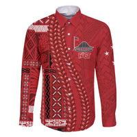 Samoa FAST Siapo Family Matching Off The Shoulder Long Sleeve Dress and Hawaiian Shirt Tatau-Ulafala Vines - Polynesian Pride