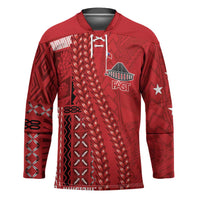 Samoa FAST Siapo Hockey Jersey Tatau-Ulafala Vines LT7 Unisex Red - Polynesian Pride