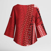 Samoa FAST Siapo Kimono Sleeve Blouse Tatau-Ulafala Vines LT7 - Polynesian Pride