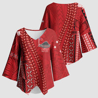 Samoa FAST Siapo Kimono Sleeve Blouse Tatau-Ulafala Vines LT7 - Polynesian Pride