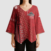 Samoa FAST Siapo Kimono Sleeve Blouse Tatau-Ulafala Vines LT7 - Polynesian Pride