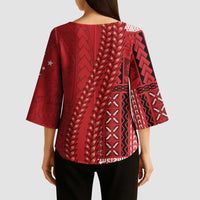 Samoa FAST Siapo Kimono Sleeve Blouse Tatau-Ulafala Vines LT7 - Polynesian Pride