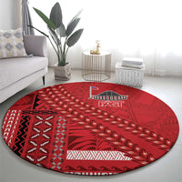 Samoa FAST Siapo Round Carpet Tatau-Ulafala Vines - Polynesian Pride