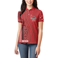 Samoa FAST Siapo Women Polo Shirt Tatau-Ulafala Vines - Polynesian Pride