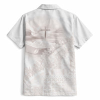 Samoa Lotu Tamaiti White Prayers Hawaiian Shirt Floral Mamanu Siapo LT7 - Polynesian Pride