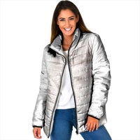 Samoa Lotu Tamaiti White Prayers Padded Jacket Floral Mamanu Siapo LT7 Women White - Polynesian Pride