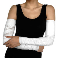 Tonga White Sunday Fakame Arm Sleeves Tokelaufeletoa Kupesi LT7 - Polynesian Pride