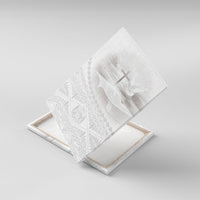Tonga White Sunday Fakame Canvas Wall Art Tokelaufeletoa Kupesi LT7 With Frame White - Polynesian Pride