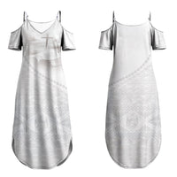 Tonga White Sunday Fakame Couples Matching Summer Maxi Dress and Hawaiian Shirt Tokelaufeletoa Kupesi LT7 - Polynesian Pride
