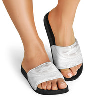 Tonga White Sunday Fakame Slide Sandals Tokelaufeletoa Kupesi LT7 - Polynesian Pride