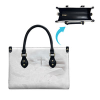 Niue White Sunday Tapu Fanau Leather Bag Fiti Pua Mix Hiapo Tapa LT7 - Polynesian Pride
