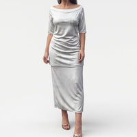 Niue White Sunday Tapu Fanau Puletasi Fiti Pua Mix Hiapo Tapa LT7 Long Dress White - Polynesian Pride