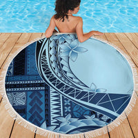 Samoa Siapo Mamanu Beach Blanket Plumeria Navy Blue Motifs LT7 - Polynesian Pride