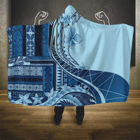 Samoa Siapo Mamanu Hooded Blanket Plumeria Navy Blue Motifs LT7 - Polynesian Pride