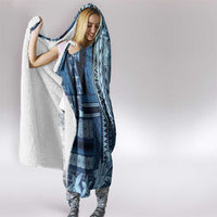 Samoa Siapo Mamanu Hooded Blanket Plumeria Navy Blue Motifs LT7 - Polynesian Pride