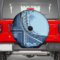 Samoa Siapo Mamanu Spare Tire Cover Plumeria Navy Blue Motifs LT7 - Polynesian Pride
