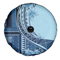 Samoa Siapo Mamanu Spare Tire Cover Plumeria Navy Blue Motifs LT7 - Polynesian Pride