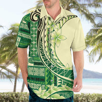 Samoa Siapo Mamanu Hawaiian Shirt Plumeria Emerald Motifs LT7 - Polynesian Pride