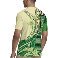 Samoa Siapo Mamanu Rugby Jersey Plumeria Emerald Motifs LT7 - Polynesian Pride