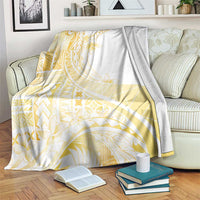 Samoa Siapo Mamanu Blanket Plumeria Fancy Gold Motifs LT7 Gold - Polynesian Pride