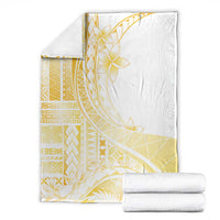 Samoa Siapo Mamanu Blanket Plumeria Fancy Gold Motifs LT7 - Polynesian Pride